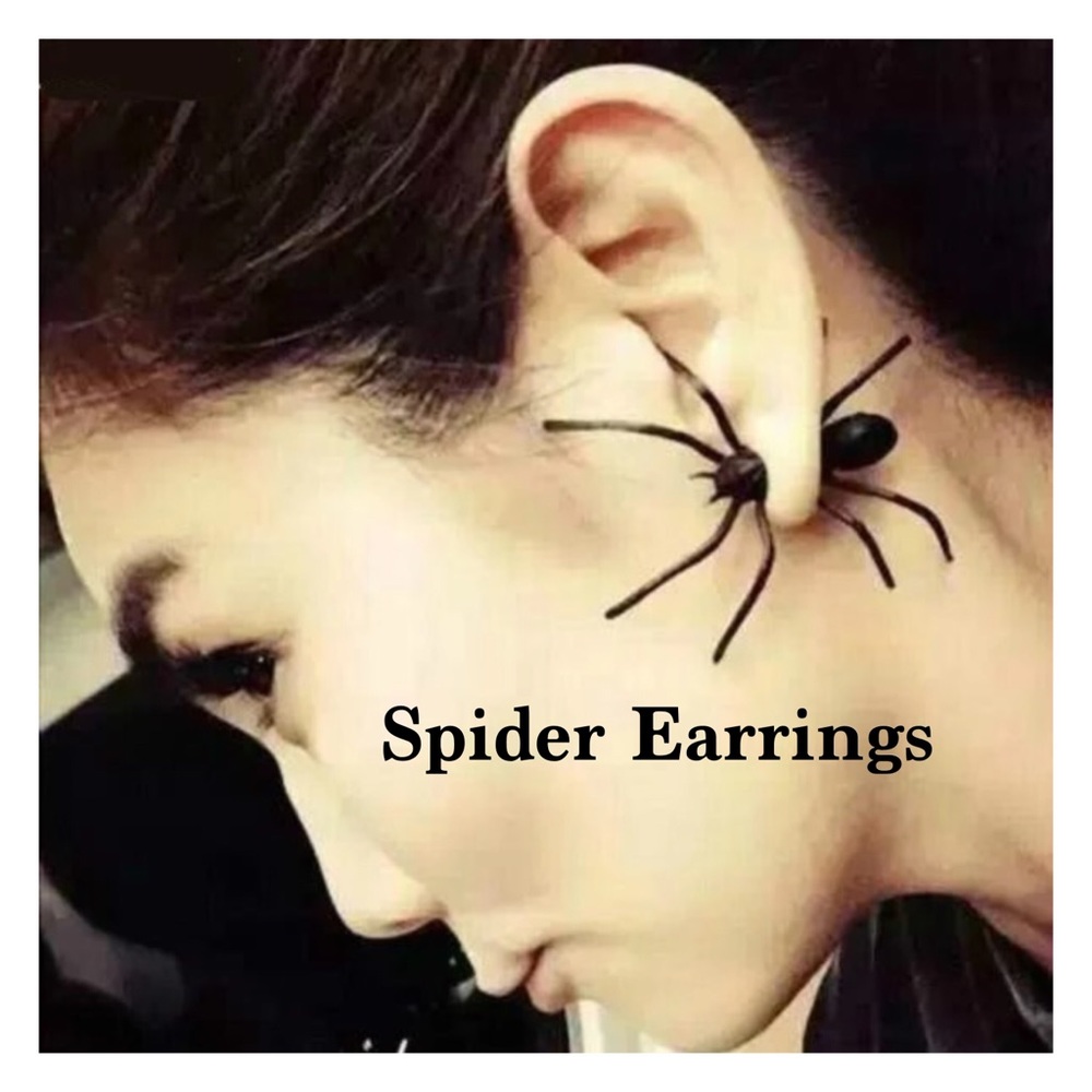 Black Spider Earrings